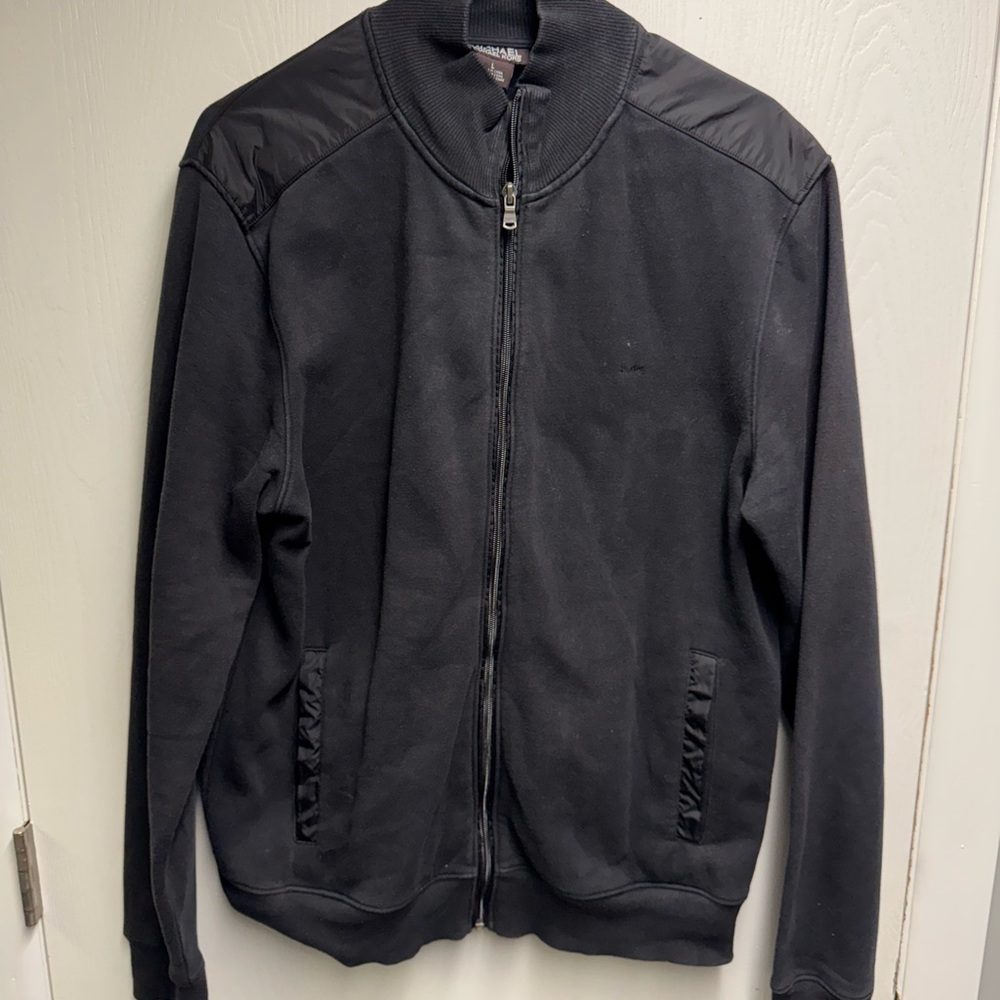 MICHAEL Michael Kors Black Bomber Jacket with Classic Style